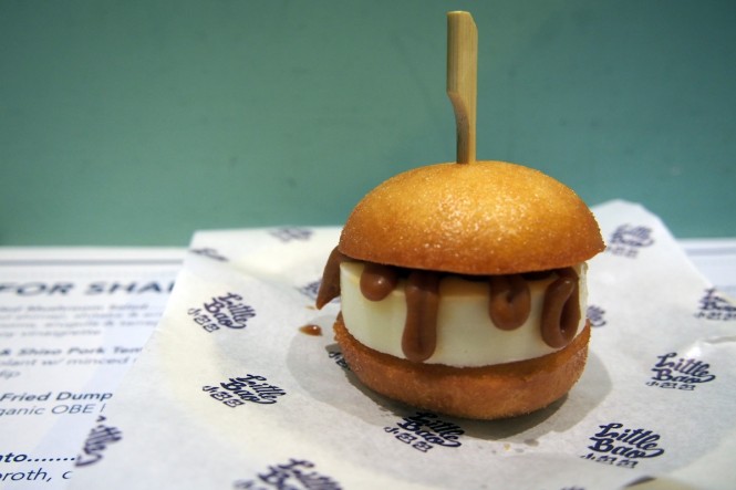 One of Little Bao’s desserts, a salted ice cream with caramel sandwich.
