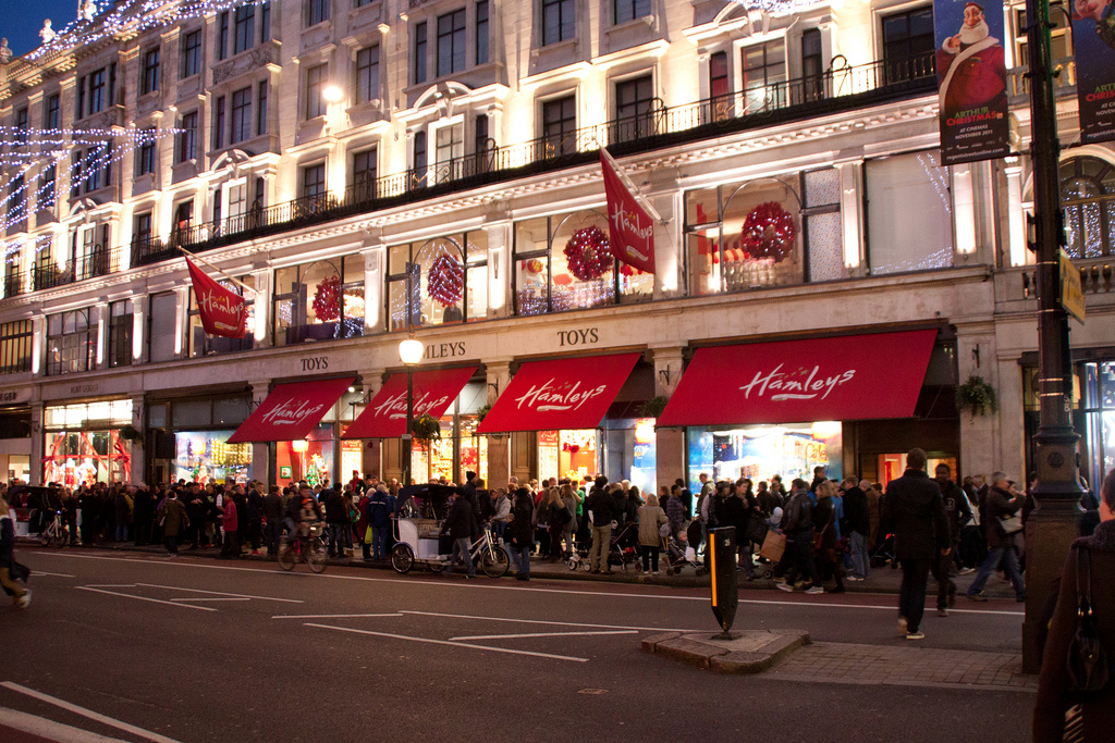 An outside look of the iconic Regent Street location of Hamley's. 