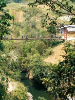 A vertigo-inducing footbridge near Cat Cat village.