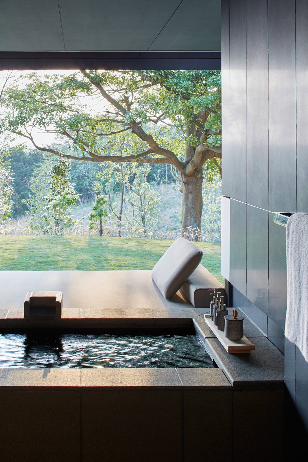 The two-bedroom Mori Villa beckons with private onsen facilities.