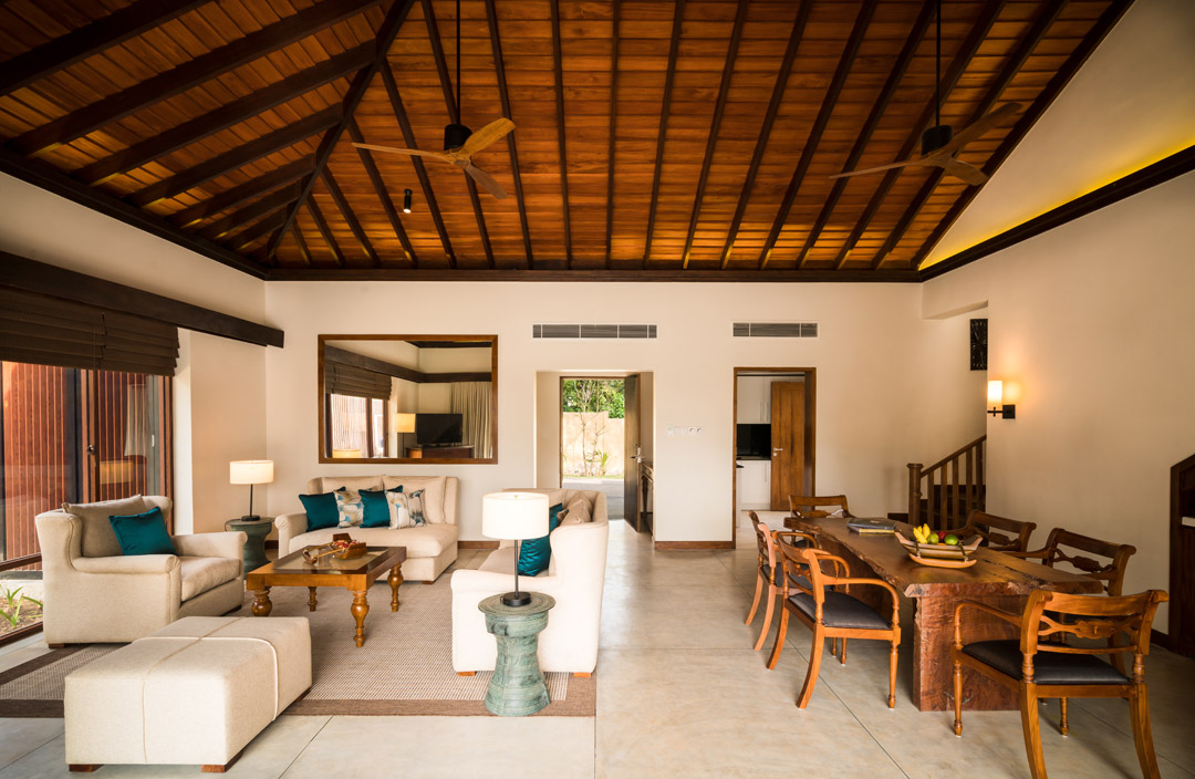 Inside one of the spacious villas.