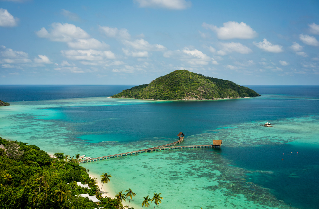 An overview of Bawah Private Island.
