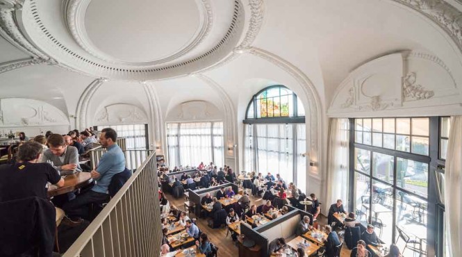 The domed interior of Brasserie de Montbenon