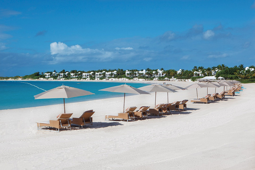 The beach at Anguilla’s Moroccan-inspired Cap Juluca.