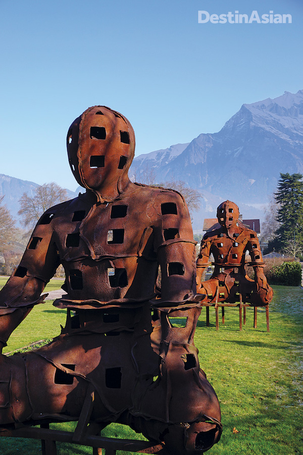 Outdoor art installations at the Grand Resort Bad Ragaz. Photo by Christopher P. Hill.