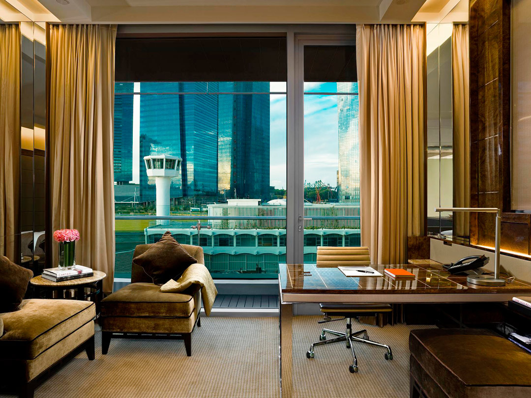 The Deluxe Room at The Fullerton Bay Hotel Singapore.