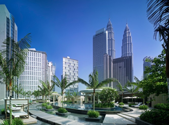 Swim with the skyscrapers at the Grand Hyatt Kuala Lumpur.