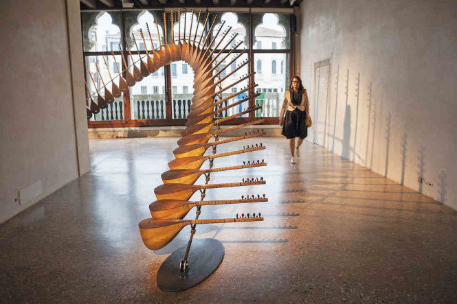 Inside the Venice Biennale's Azerbaijan Pavilion. Photo by Kristoffer Juel Poulsen.