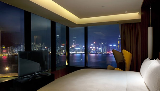 A view from a Club Suite 80 at Hotel Icon in Hong Kong.