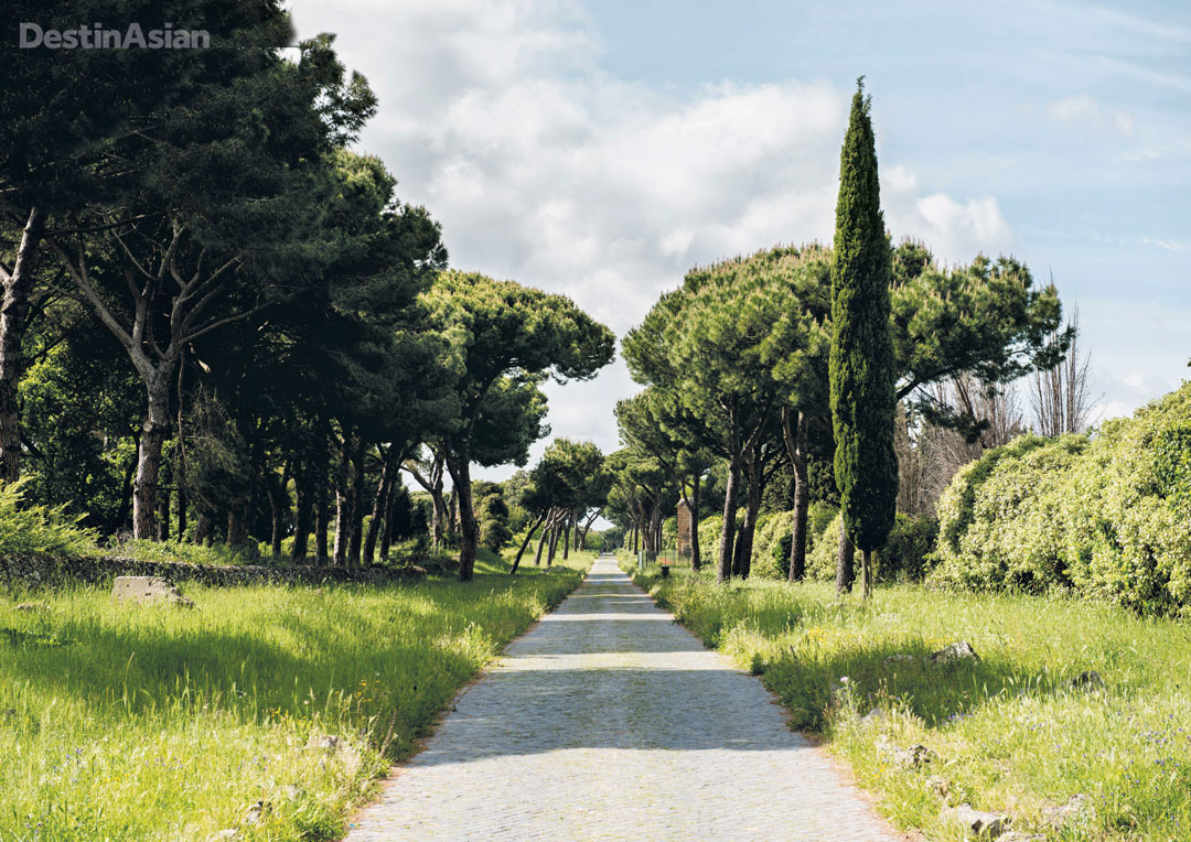An original section of the Via Appia just outside Rome.