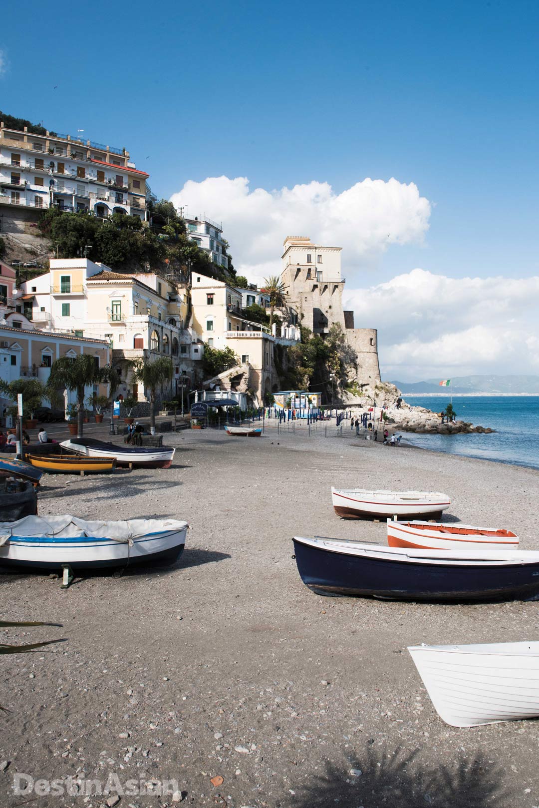 The main beach at Cetara, a fishing town on the Amalfi Coast.