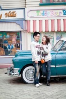 Jeju Island, South Korea: Honeymooners in front of the Teddy Bear Museum