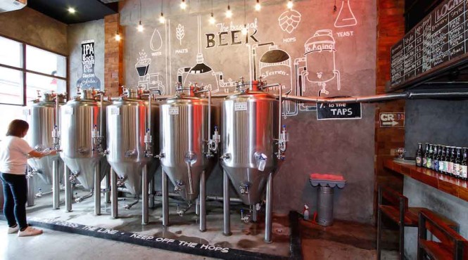 Stainless steel vats and craft brews galore at BeerHouse Kapitolyo Brewing Co.