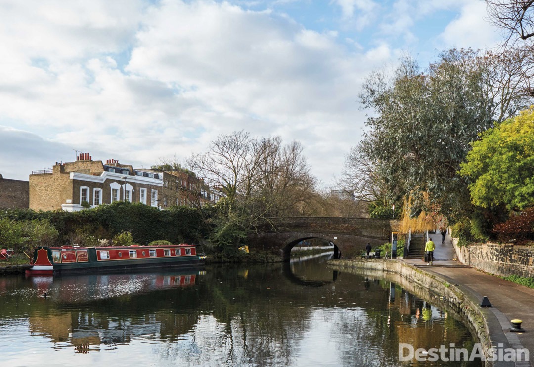 The view from Canal No. 5, an old brick pump house turned restaurant in Islington.