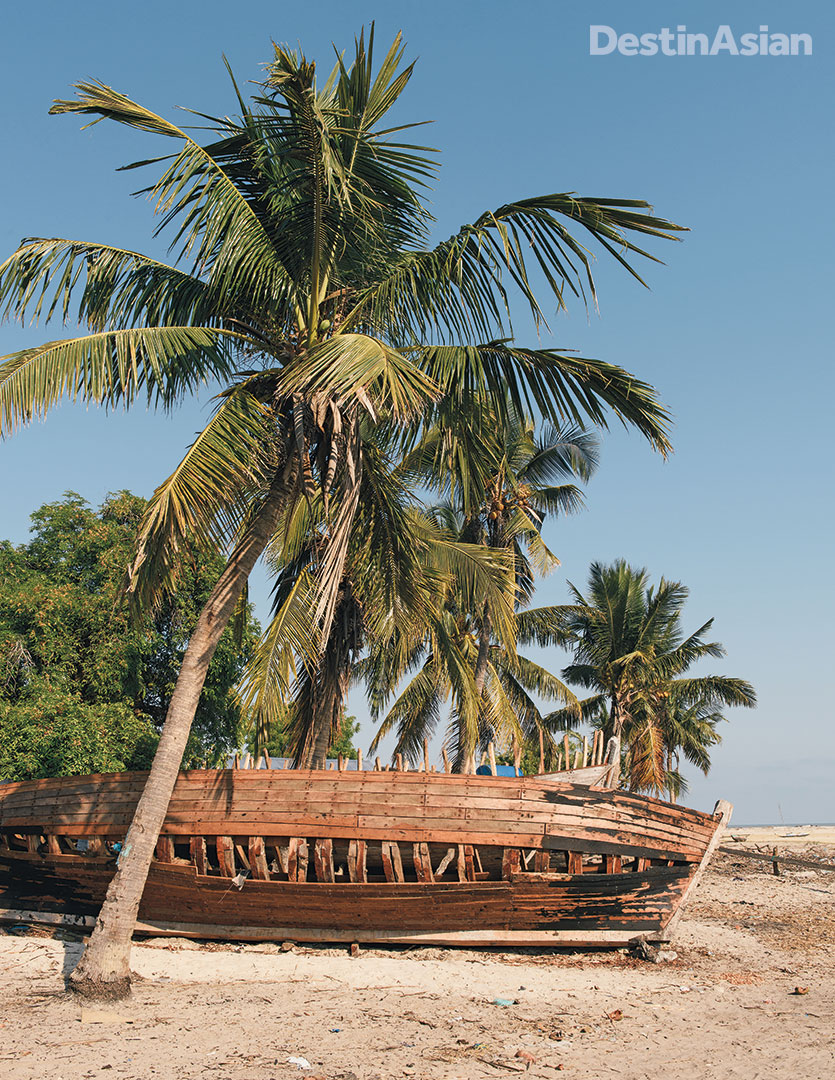 A half-built boat at a fishing village south of Morondava. 