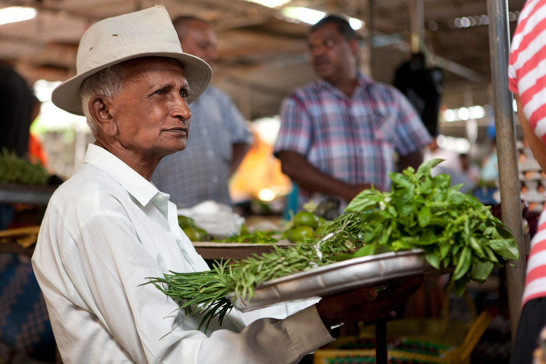 Inside a Mauritian traditional market
