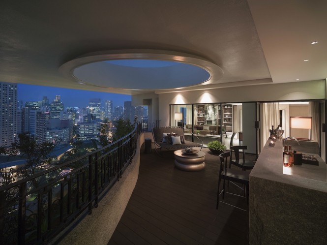 Gaze upon city sights from the balcony of a speciality suite.