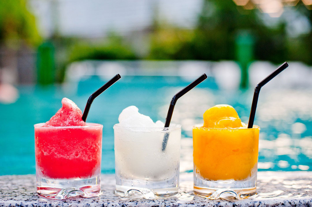 Margaritas by the pool at Oasis.