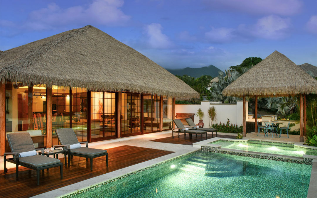 One of seven Balinese-inspired villas at Paradise Beach Nevis.