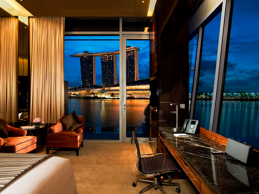 The Premier Bay View Room at The Fullerton Bay Hotel Singapore.