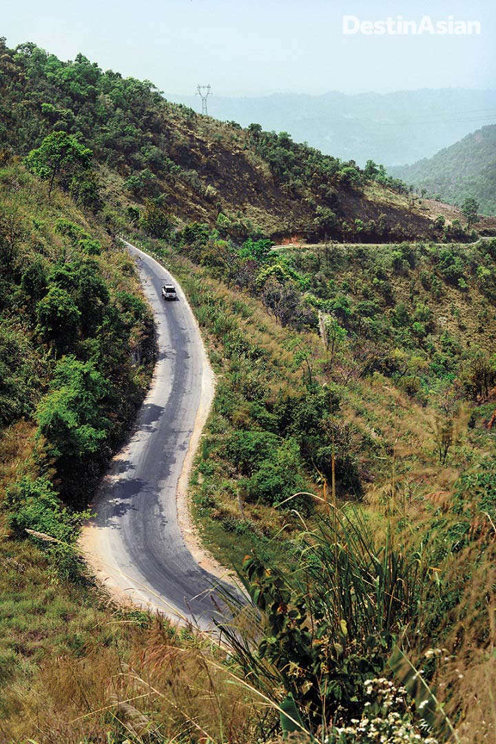 Driving through the highlands of eastern Shan State.