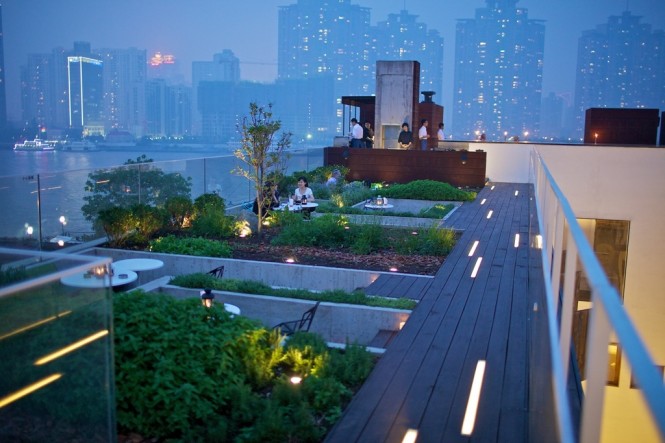 Roof's organic farm harvests fresh home-grown mint for its mojitos.