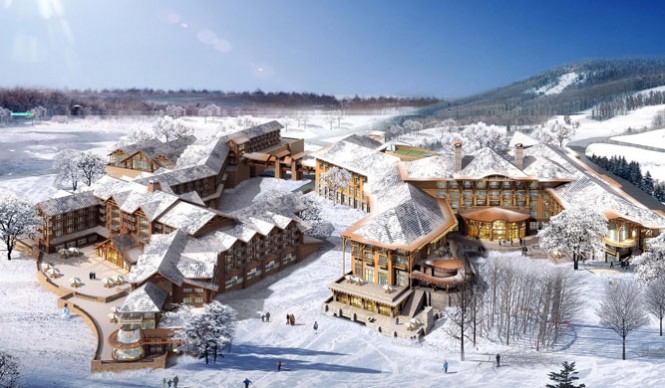 A rendering of the Westin Changbaishan resort.