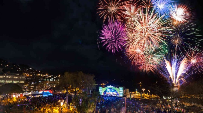 Opening fireworks of the 2016 Queenstown Winter Festival in Queenstown, New Zealand. Photo from the event website.