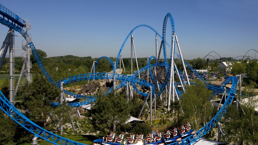 One of the thrilling roller coasters at Europa Park. 