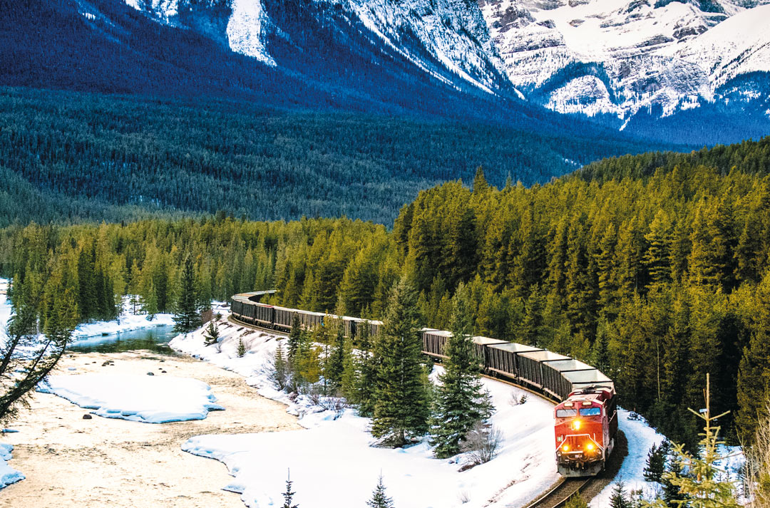 Traversing the Banff National Park on the Canadian Pacific Railway.