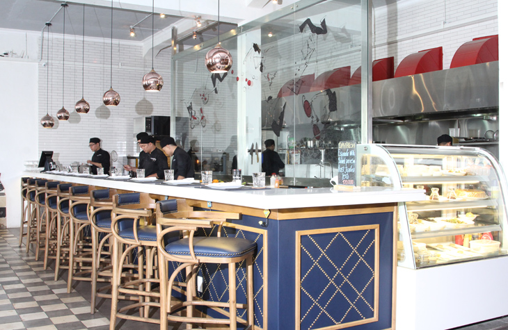 The open kitchen at Café-Restaurant Ho Chi Minh City.