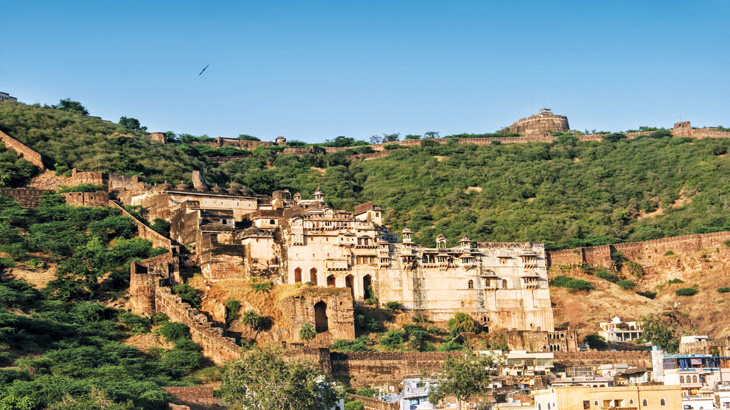 Bundi's Garh Palace dominates the town from its hillside fastness.