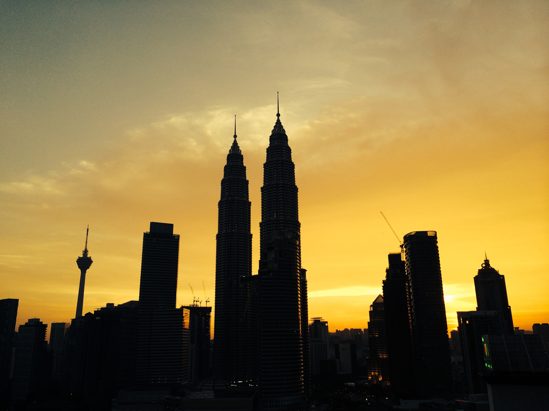Kuala Lumpur's glittering skyline.
