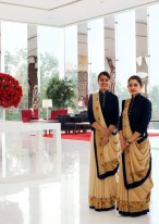 India Hotels: Staff in the hotel’s lobby.