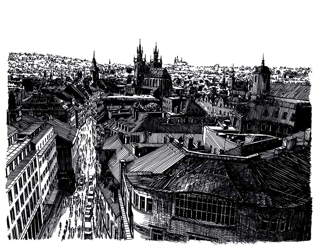 Prague as illustrated by Eugene Zando.