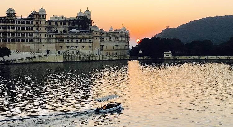 Udaipur's City Palace at Sunset