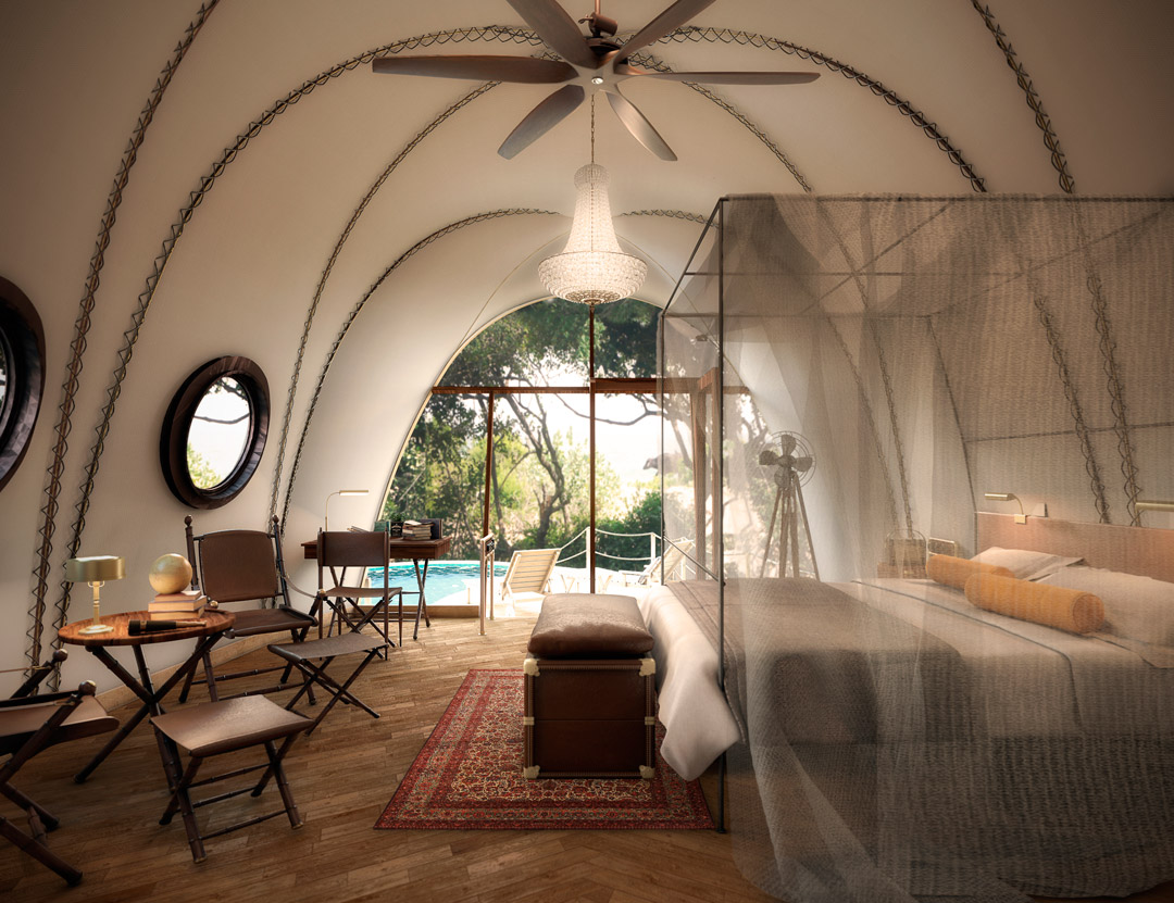 Inside one of the Cocoon suites.