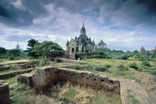 The ruins of thousands of temples dot the fields of Bagan in central Myanmar.