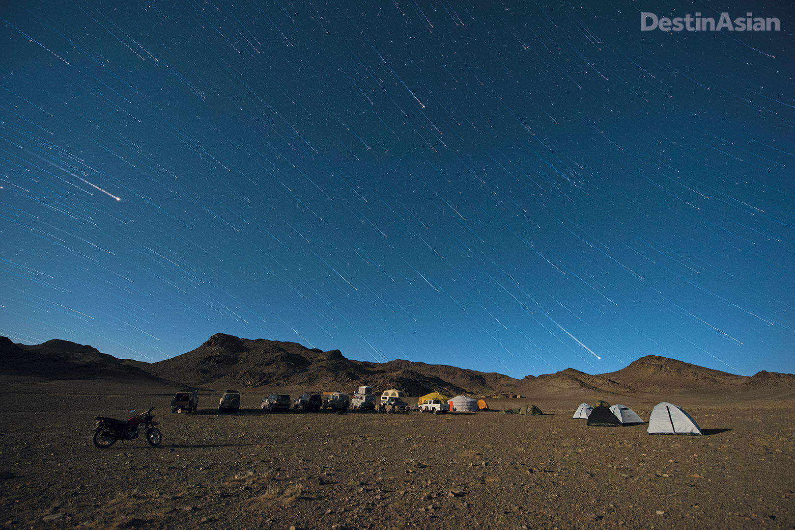 Camping under the stars deep into the wilderness of Mongolia's southernmost province, Ömnögovi. 