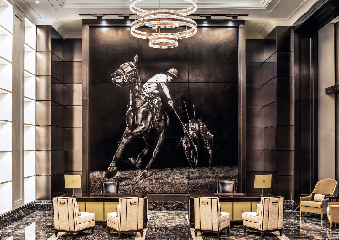 St. Regis Kuala Lumpur's polo-themed lobby.