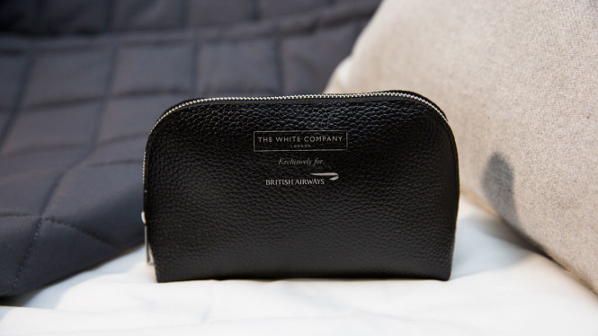 The amenity kit and bedding by The White Company 