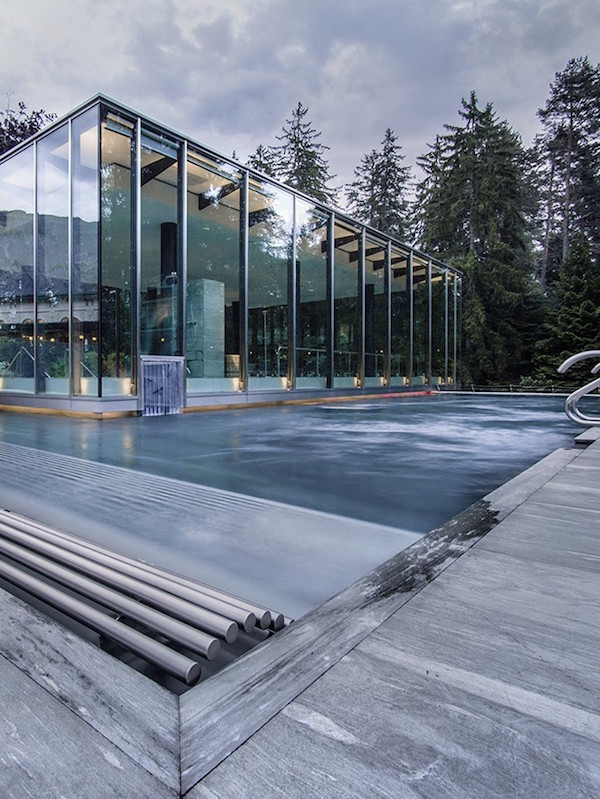 View of the indoor pool from the outside