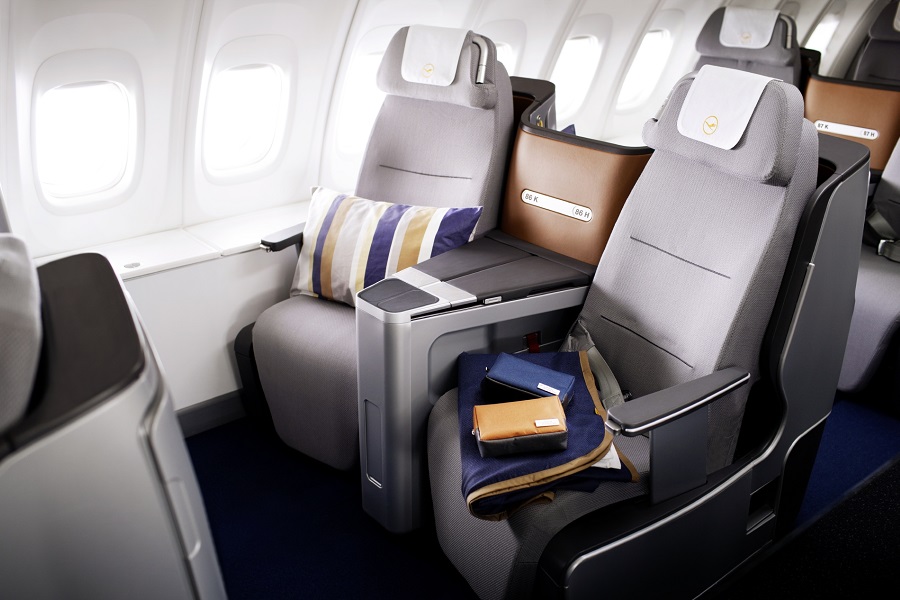 Lufthansa's 747-8 business class seats.