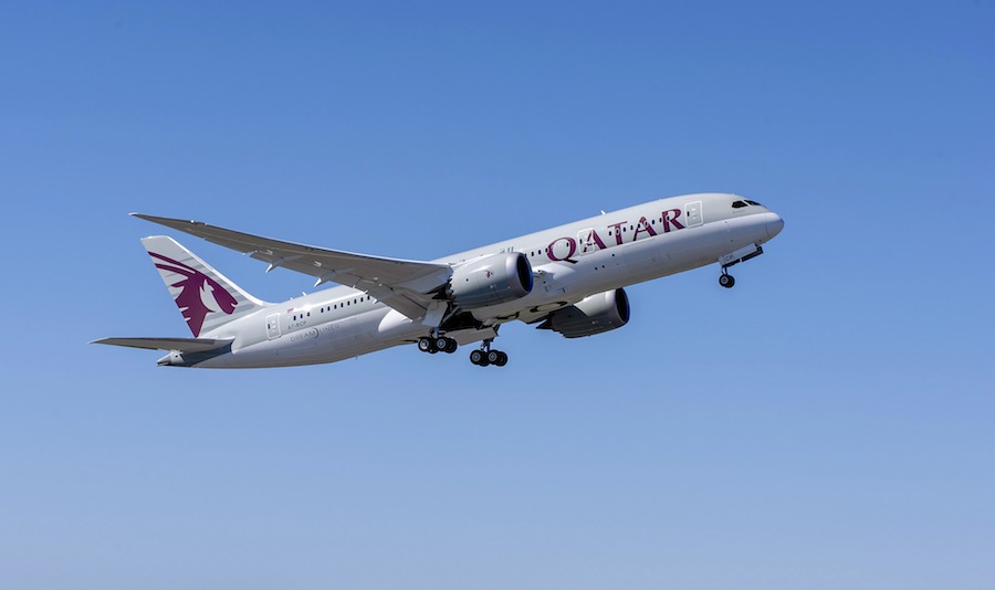 Qatar's Boeing 787-8 Dreamliner.
