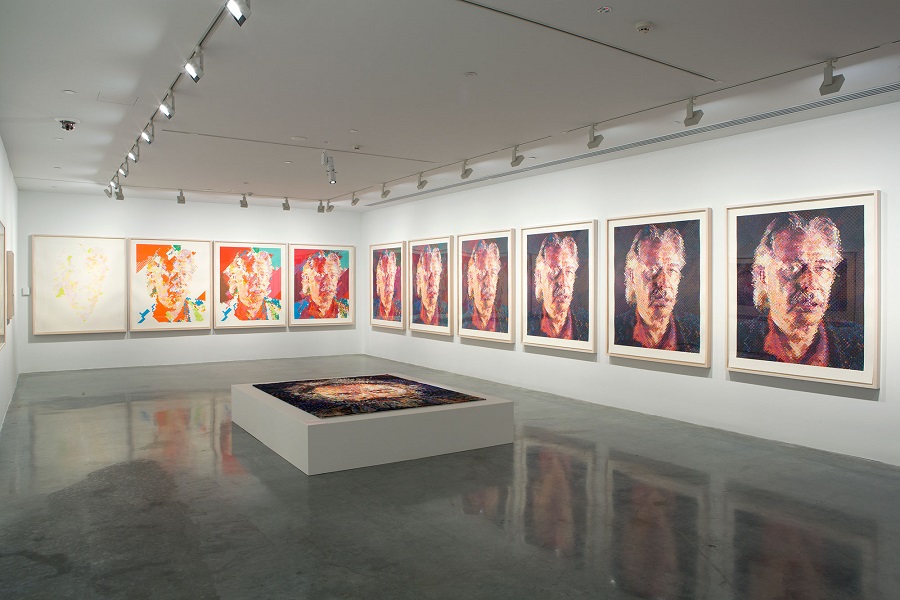 Chuck Close: Prints, Process and Collaboration, installation view, Museum of Contemporary Art, Sydney, 2014, courtesy the artist and Pace Gallery, New York © Museum of Contemporary Art photograph: Jess Maurer