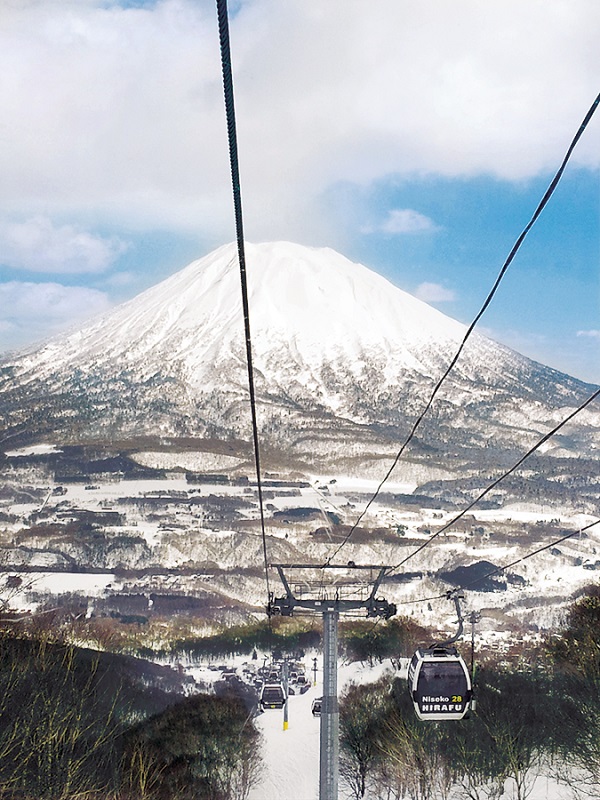 Mount Yotei as seen from a Hirafu gondola.