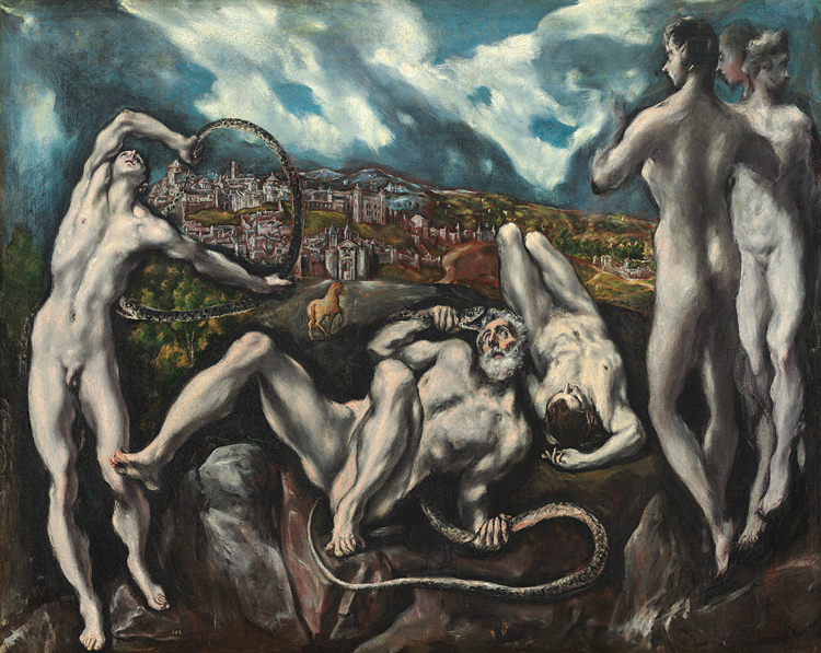 El Greco's Laocoon, which depicts the eponymous Trojan priest and his sons being strangled by sea serpents.