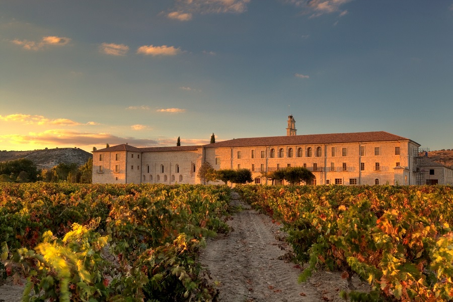 Set in the Duero river valley, the abbey's vineyards produce some of Spain's top wines.