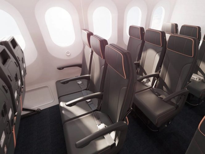 Seats in AirJapan’s all-economy cabins will be upholstered in Japanese faux leather.