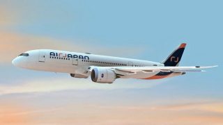 A rendering of an AirJapan Boeing 787-8 Dreamliner.